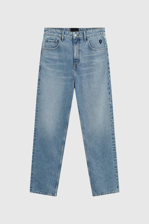 ESSENTIAL WASHED INDIGO DENIM 5 POCKET JEANS