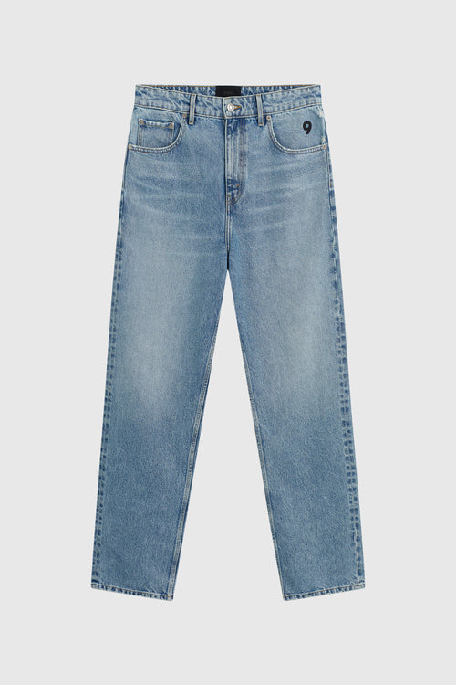 ESSENTIAL WASHED INDIGO DENIM 5 POCKET JEANS